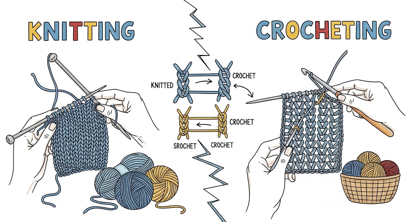 The Difference Between Knitting and Crocheting