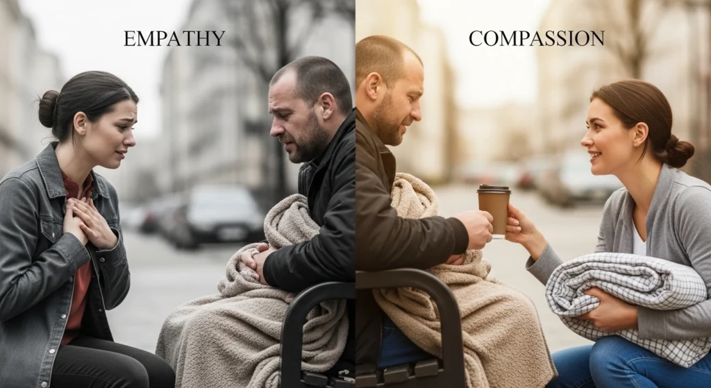 another way to tell the difference between both, Difference Between Compassion And Empathy