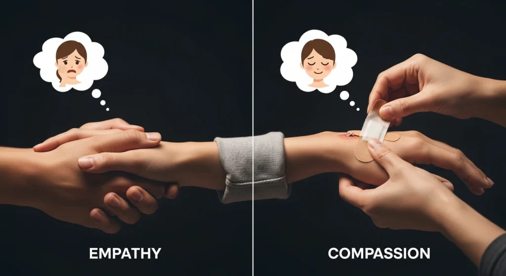 How children react in both situations. Difference Between Compassion And Empathy