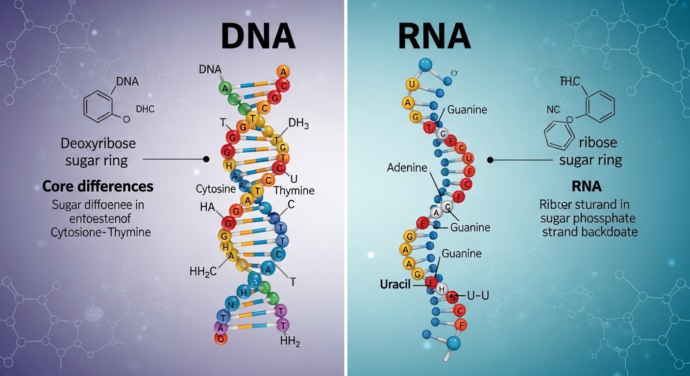 Difference between dna and rna